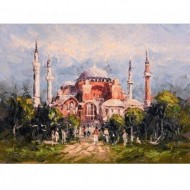 Canvas Ayasofya Sayılarla Boyama Seti Kasnaklı