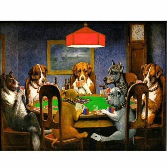 Canvas Dog Poker Sayılarla Boyama Seti Kasnaklı