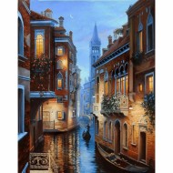 Canvas Aşıklar Şehri Venedik Sayılarla Boyama Seti Rulo