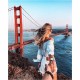 Canvas Golden Gatete aşk Sayılarla Boyama Seti Kasnaklı