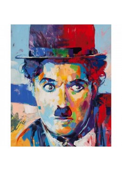 Canvas Renkli Charlie Chaplin Sayılarla Boyama Seti Rulo