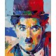 Canvas Renkli Charlie Chaplin Sayılarla Boyama Seti Kasnaklı