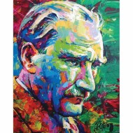 Canvas Renkli Atatürk Sayılarla Boyama Seti Rulo