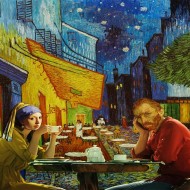 Canvas İnce Küpeli Kız ve Gogh Sayılarla Boyama Seti Kasnaklı