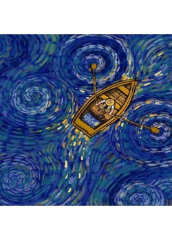 Canvas Kayıktaki Van Gogh Sayılarla Boyama Seti Kasnaklı