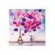 Canvas Eyfel Kulesi,Kadın Ve Romantik Balonlar Sayılarla Boyama Seti  Kasnaklı