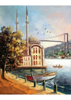 Canvas Ortaköyde Nostalji Sayılarla Boyama SetiRulo