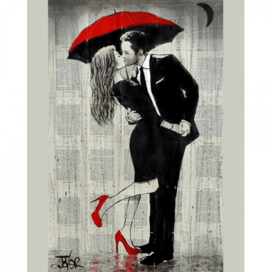 Canvas Romantik Şemsiye Anısı 4 Sayılarla Boyama Seti Kasnaklı