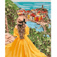 Canvas Sarı Elbiseli Kadın Sayılarla Boyama Seti Rulo